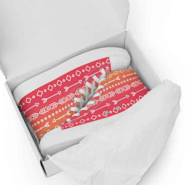 "Hand Drawn Pattern" Colorful Women’s High Top Canvas Shoes - Image 5
