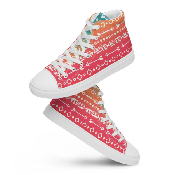 "Hand Drawn Pattern" Colorful Women’s High Top Canvas Shoes