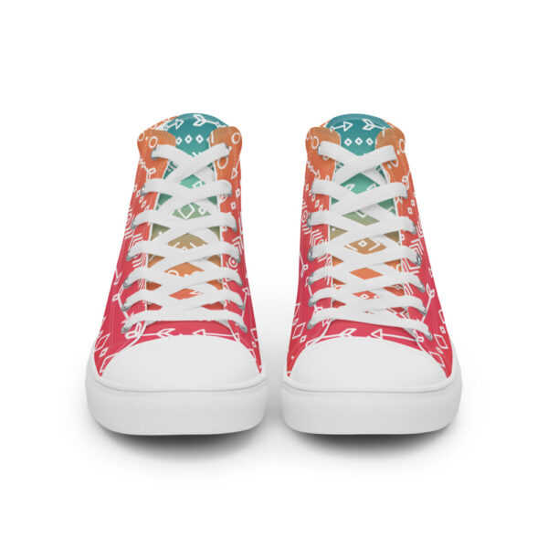 "Hand Drawn Pattern" Colorful Women’s High Top Canvas Shoes - Image 16