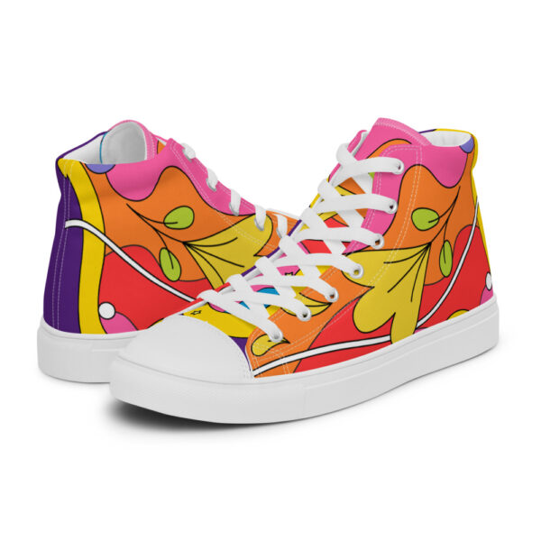 "Waves of Flowers" Women’s High Top Canvas Shoes - Image 2