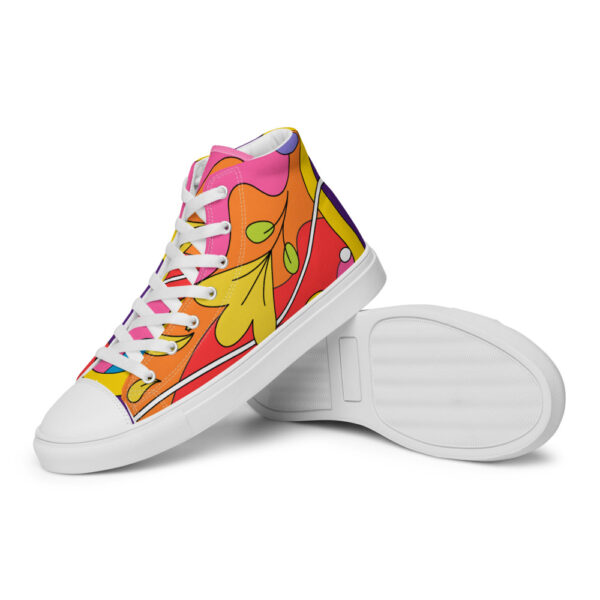 "Waves of Flowers" Women’s High Top Canvas Shoes - Image 3