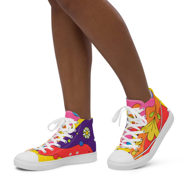 "Waves of Flowers" Women’s High Top Canvas Shoes - Image 8