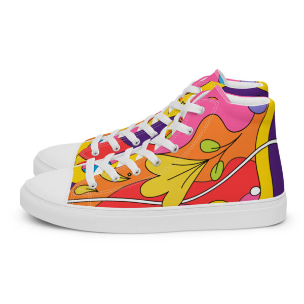 "Waves of Flowers" Women’s High Top Canvas Shoes - Image 11