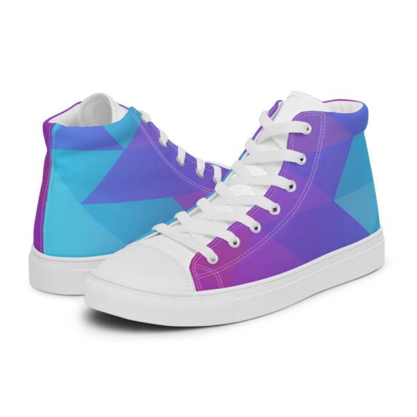 "Geometric Gradient" Women’s High Top Canvas Shoes - Image 3
