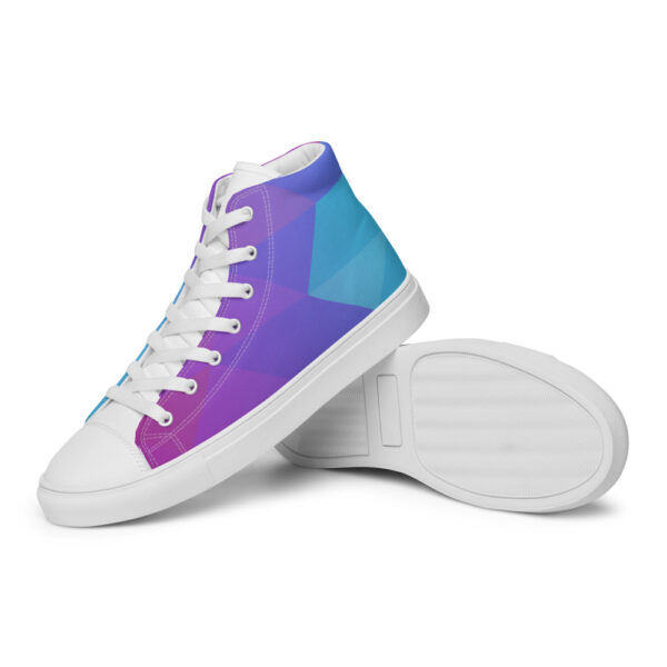 "Geometric Gradient" Women’s High Top Canvas Shoes - Image 4