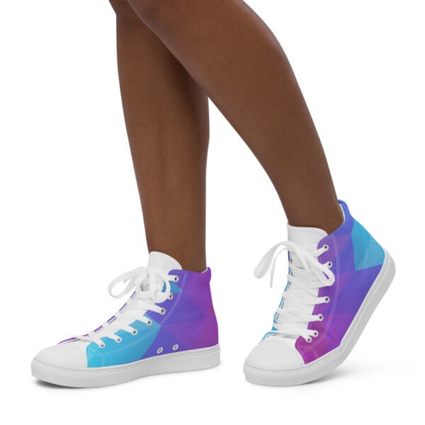 "Geometric Gradient" Women’s High Top Canvas Shoes - Image 8