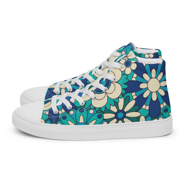 "Flowers In Blue" Women’s High Top Canvas Shoes - Image 11