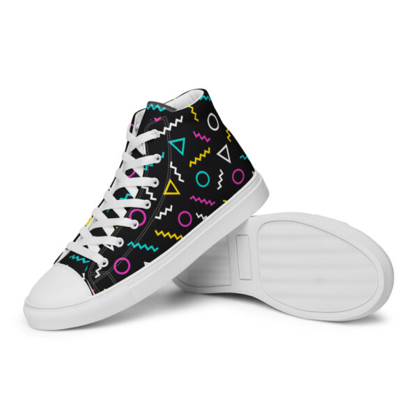 "Neon Squiggles" Women’s High Top Canvas Shoes - Image 2