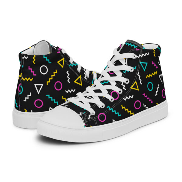 "Neon Squiggles" Women’s High Top Canvas Shoes - Image 4