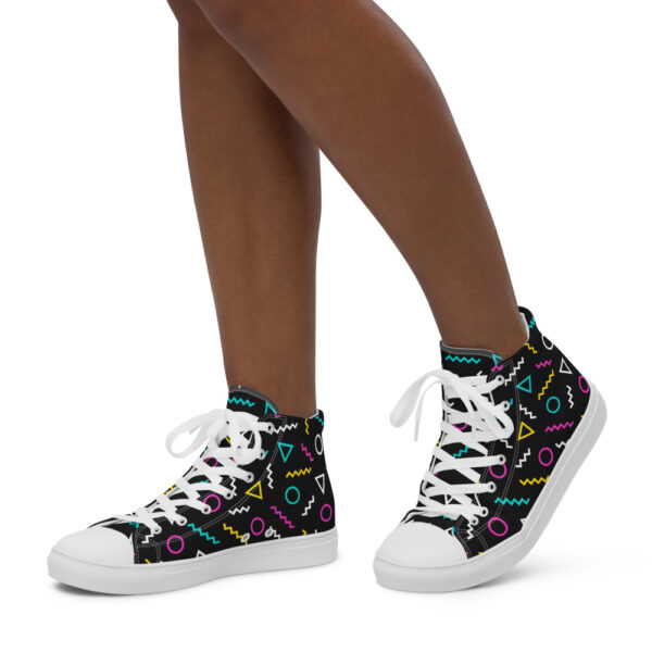 "Neon Squiggles" Women’s High Top Canvas Shoes - Image 8