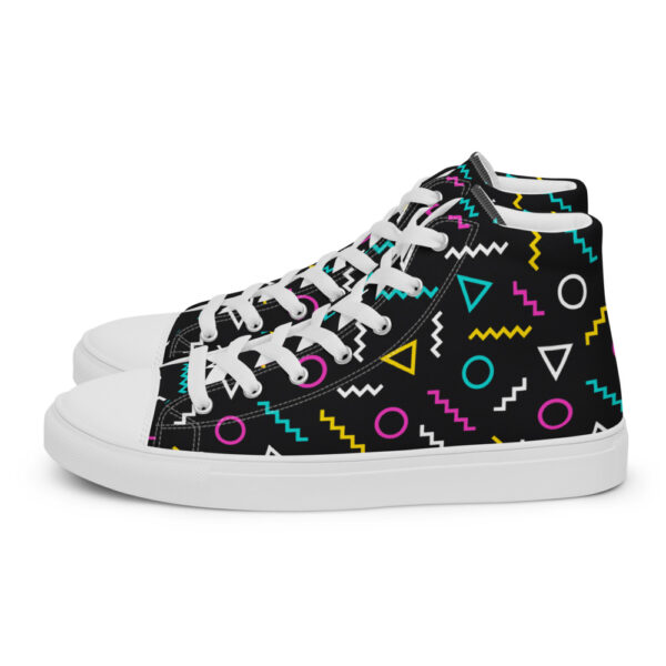 "Neon Squiggles" Women’s High Top Canvas Shoes - Image 11