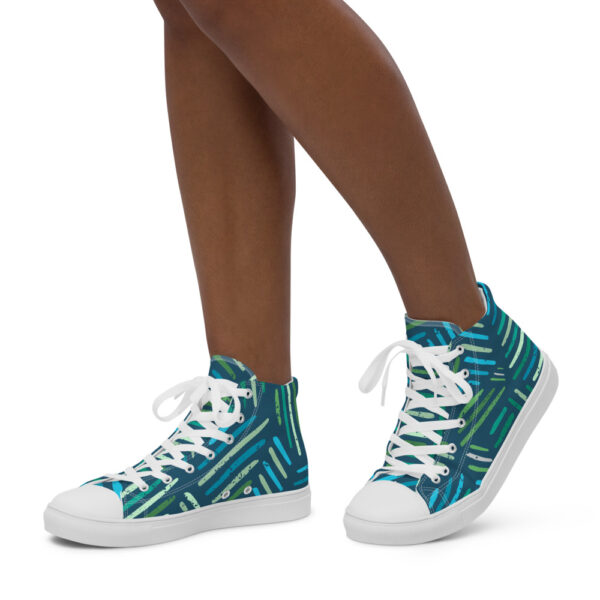 "Painted Leaves" Women’s High Top Canvas Shoes - Image 12