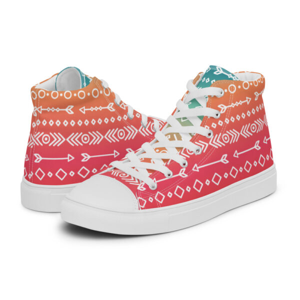 "Hand Drawn Pattern" Colorful Women’s High Top Canvas Shoes - Image 3