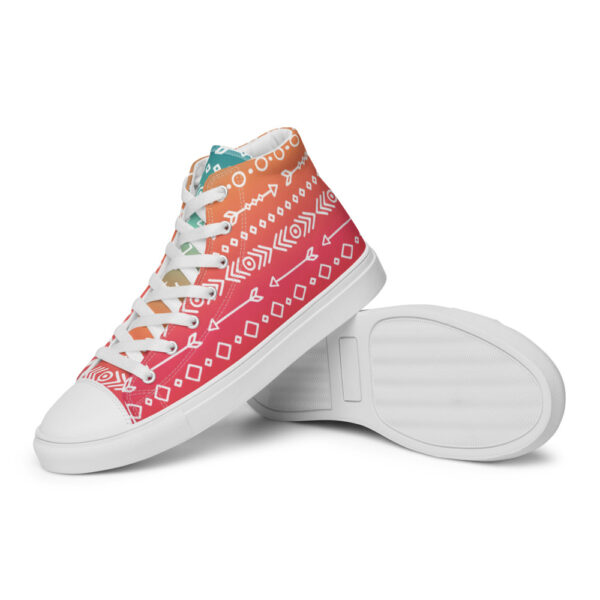 "Hand Drawn Pattern" Colorful Women’s High Top Canvas Shoes - Image 4