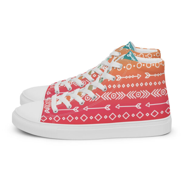 "Hand Drawn Pattern" Colorful Women’s High Top Canvas Shoes - Image 10