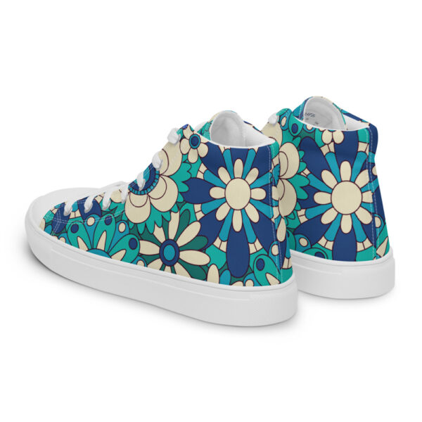 "Flowers In Blue" Women’s High Top Canvas Shoes - Image 13