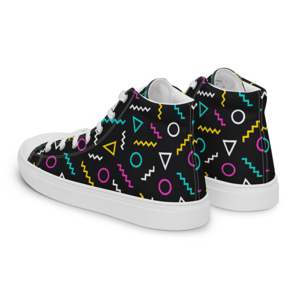 "Neon Squiggles" Women’s High Top Canvas Shoes - Image 13