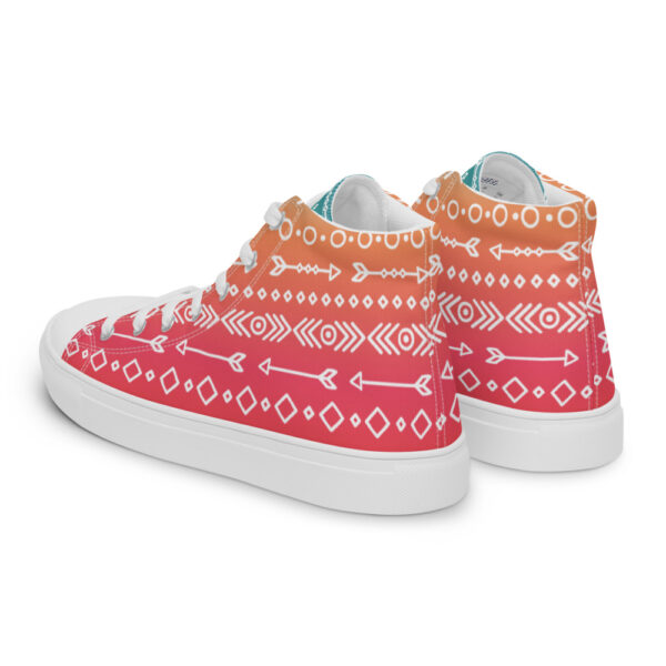"Hand Drawn Pattern" Colorful Women’s High Top Canvas Shoes - Image 11