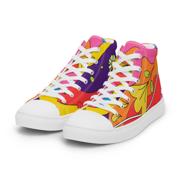 "Waves of Flowers" Women’s High Top Canvas Shoes