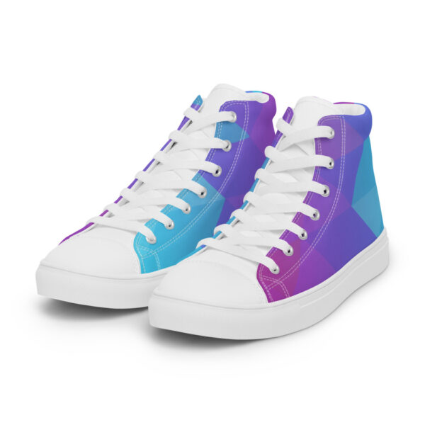 "Geometric Gradient" Women’s High Top Canvas Shoes - Image 13