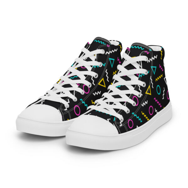 "Neon Squiggles" Women’s High Top Canvas Shoes
