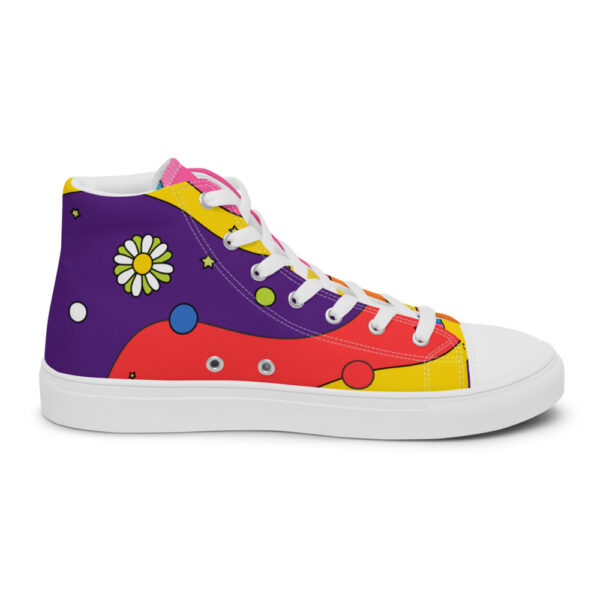 "Waves of Flowers" Women’s High Top Canvas Shoes - Image 5