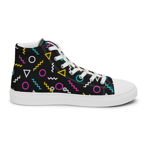 "Neon Squiggles" Women’s High Top Canvas Shoes - Image 3