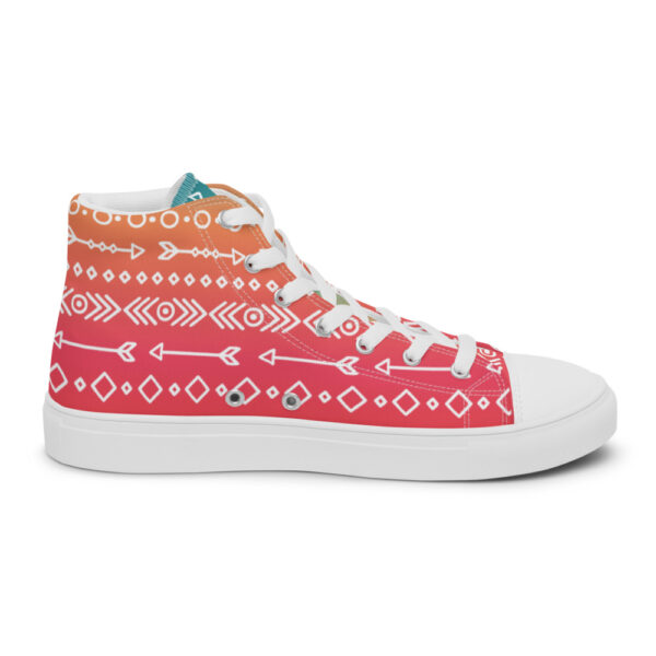 "Hand Drawn Pattern" Colorful Women’s High Top Canvas Shoes - Image 2
