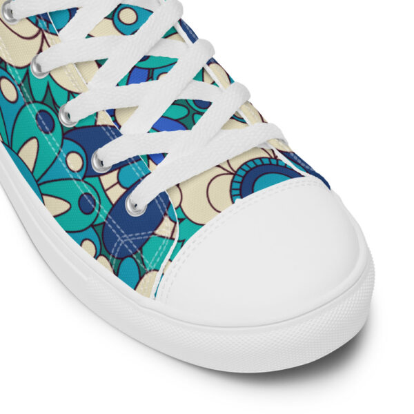 "Flowers In Blue" Women’s High Top Canvas Shoes - Image 7
