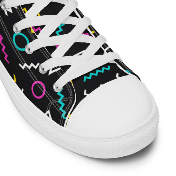 "Neon Squiggles" Women’s High Top Canvas Shoes - Image 7