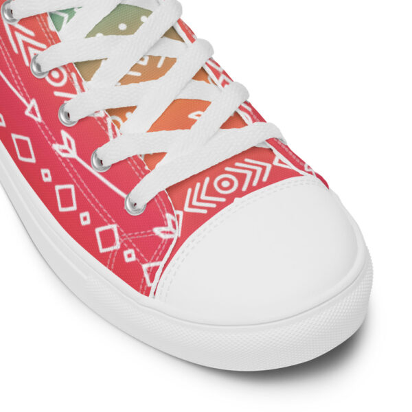 "Hand Drawn Pattern" Colorful Women’s High Top Canvas Shoes - Image 6