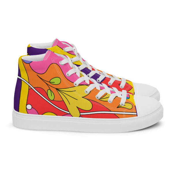 "Waves of Flowers" Women’s High Top Canvas Shoes - Image 12
