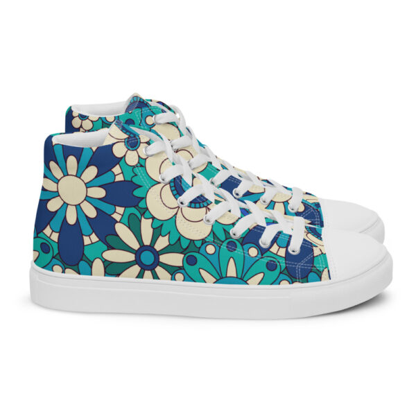"Flowers In Blue" Women’s High Top Canvas Shoes - Image 14