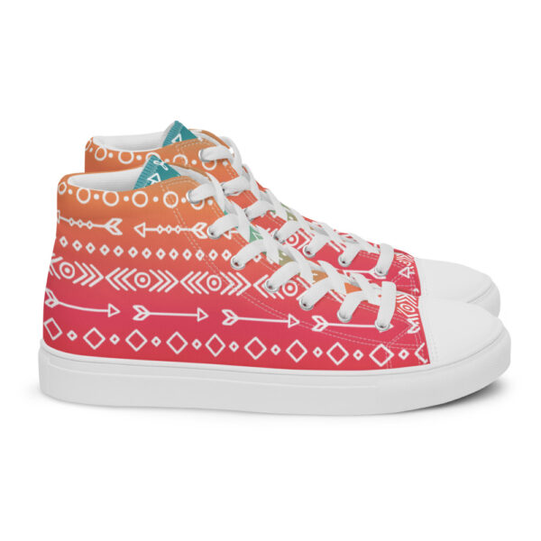 "Hand Drawn Pattern" Colorful Women’s High Top Canvas Shoes - Image 13