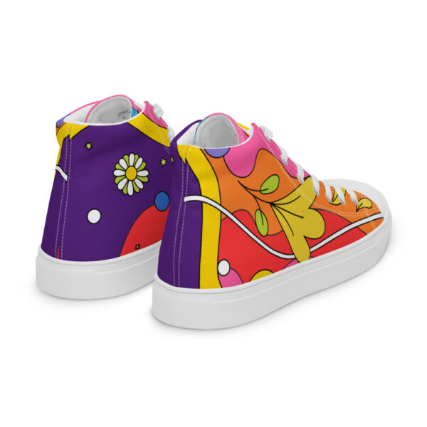 "Waves of Flowers" Women’s High Top Canvas Shoes - Image 13