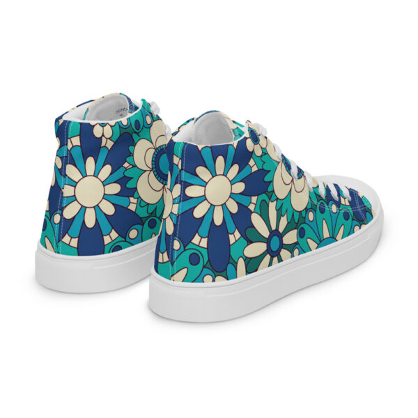 "Flowers In Blue" Women’s High Top Canvas Shoes - Image 15