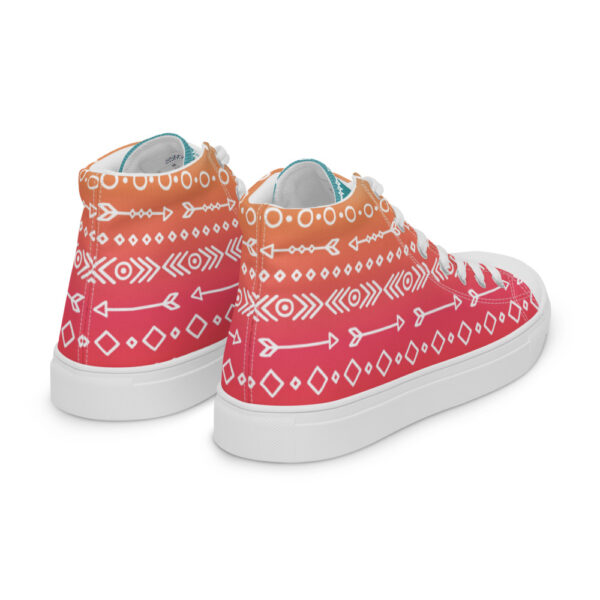 "Hand Drawn Pattern" Colorful Women’s High Top Canvas Shoes - Image 14
