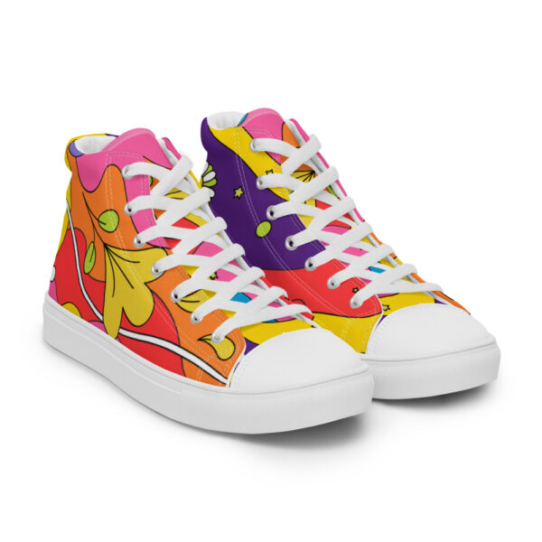 "Waves of Flowers" Women’s High Top Canvas Shoes - Image 14