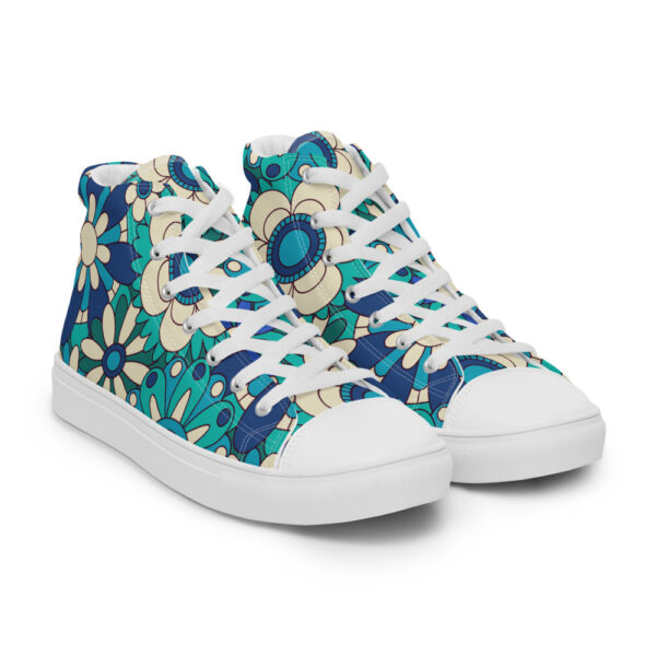 "Flowers In Blue" Women’s High Top Canvas Shoes - Image 16