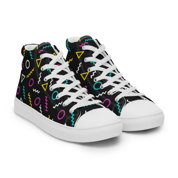 "Neon Squiggles" Women’s High Top Canvas Shoes - Image 16