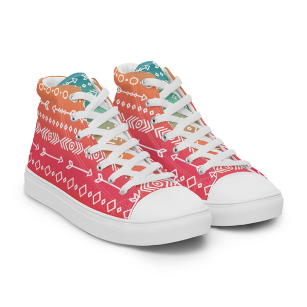 "Hand Drawn Pattern" Colorful Women’s High Top Canvas Shoes - Image 15