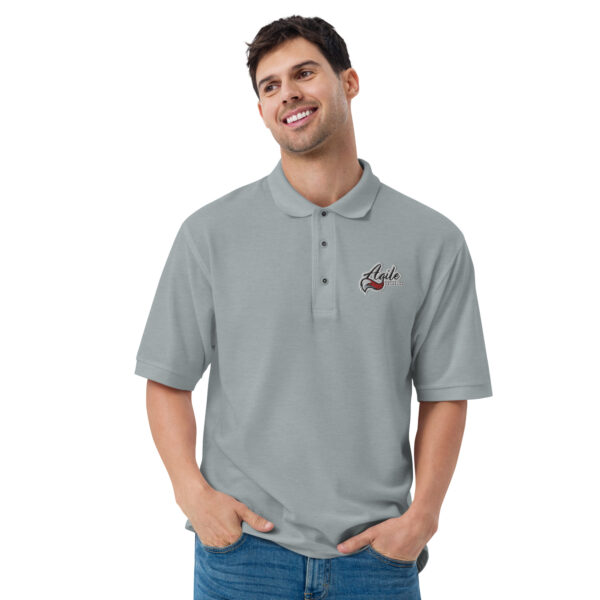 Agile Outline Men's Premium Polo - Image 19