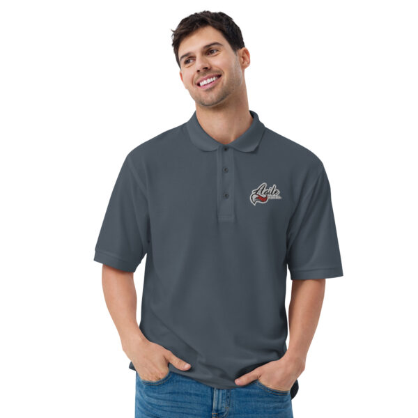 Agile Outline Men's Premium Polo - Image 15